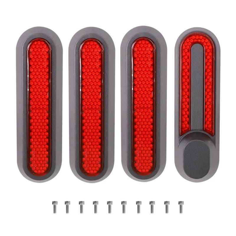 MUEOSI Radkappen, Radkappen, Schutzschalen, reflektierende Aufkleber, for Xiaomi, 3 Elektroroller Pro 2 M365 Pro 1S, Rollerzubehör Reflexstreifen(Red sets) von MUEOSI