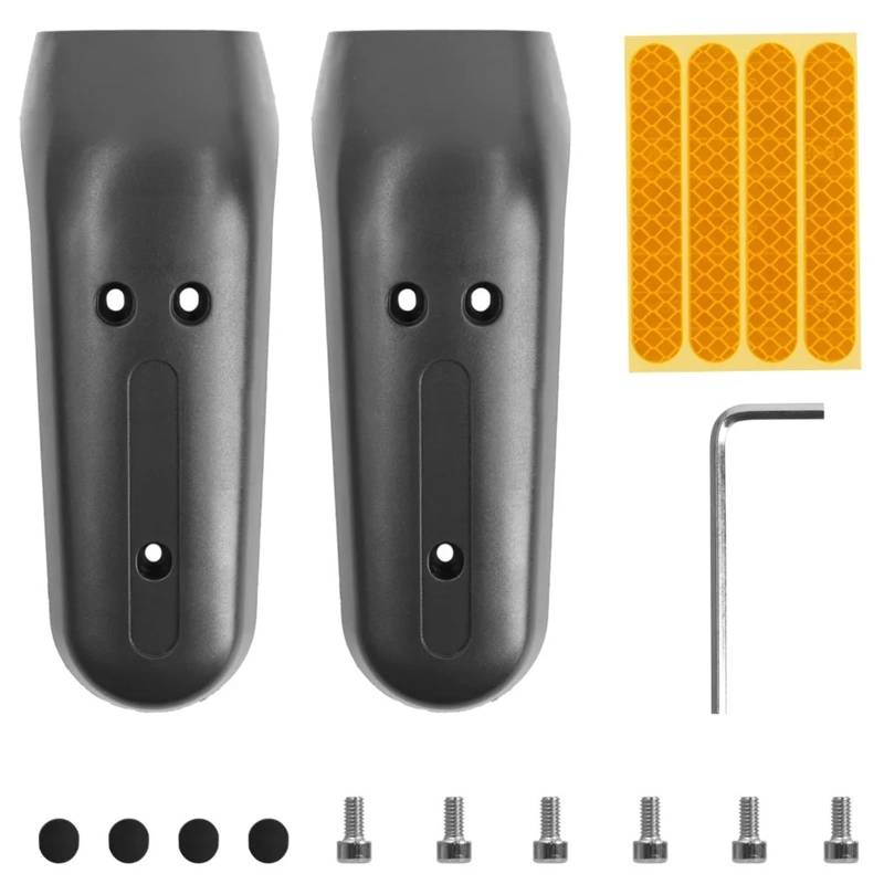 MUEOSI Schutzabdeckungs-Set for die Vorderradgabel, for Ninebot Max G30 G30D Elektroroller, Vorderradschale mit reflektierendem Aufkleber, Schraubenteil Reflexstreifen von MUEOSI