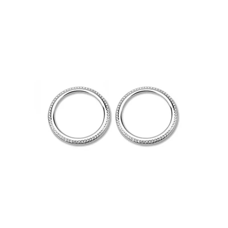 MUEOSI for AB GLA CLA GLB Klasse W177 W247 X247 C118 H247 Klimaanlage Outlet Vent Kristall Trim Ring Diamant Aufkleber AC-Steckdosenabdeckung(Rear Silver 2pcs) von MUEOSI