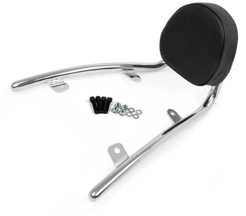 MUEOSI for Fury VT1300CX VT 1300 CX 2010–2021 Motorrad-Beifahrer-Rückenlehne Sissy Bar mit Gepäckträger-Rückenlehne Gepäckträger-Stützregal(Black Chrome) von MUEOSI