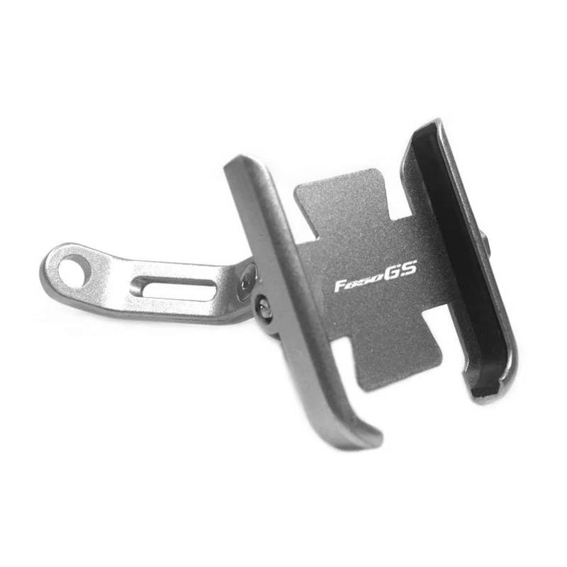 MUFENGparts Für BMW F700GS F650GS CNC Motorrad Rückspiegel Handy Halter GPS Stand Halterung(Mirror Type Silver) von MUFENGparts