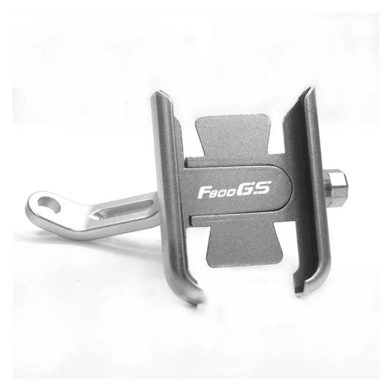 MUFENGparts Für BMW F800GS F 800GS F 800 GS Motorrad Aluminium Spiegel Handyhalterung Handy GPS Halterung(Mirror Type Silver) von MUFENGparts