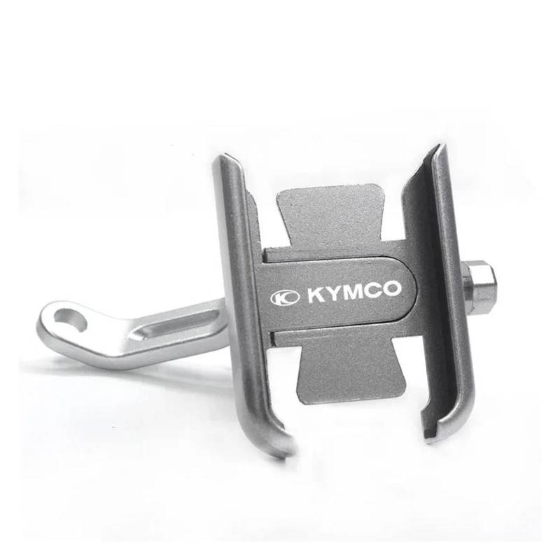 MUFENGparts Für KYMCO XCITING 250 300 350 400 500 Motorradzubehör Rückspiegel Handyhalterung GPS Ständerhalterung(Mirror Type Silver) von MUFENGparts