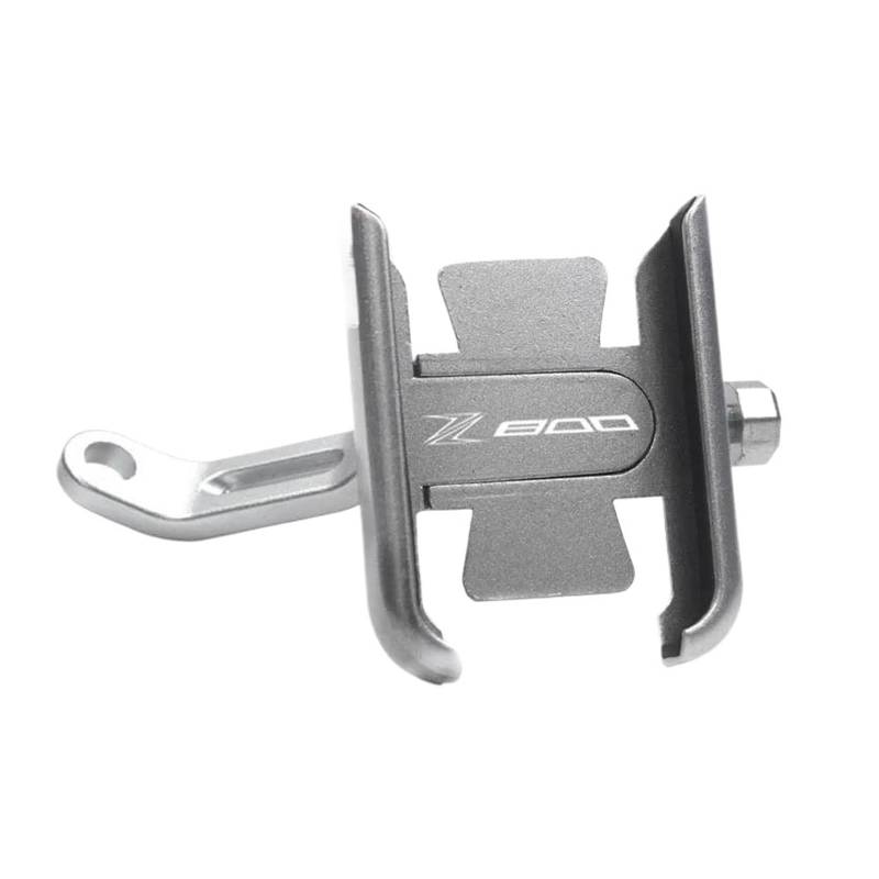 MUFENGparts Für Kawasaki Z800 Z 800 2013-2024 Motorrad CNC Rückspiegel Handy Halter GPS Stand Halterung(Mirror Type Silver) von MUFENGparts