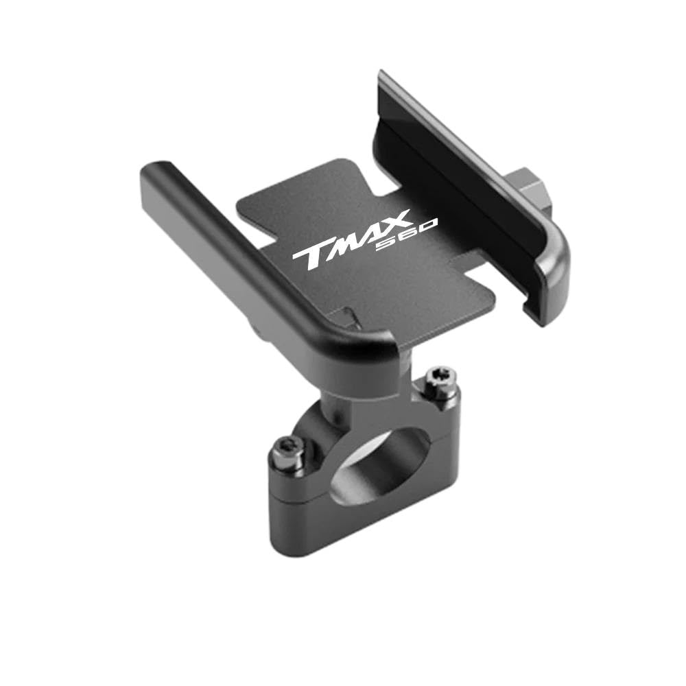 MUFENGparts Für Yamaha T-MAX TMAX 560 2019-2024 Motorrad CNC Zubehör Lenker Handy Halter GPS Stand Halterung(Handlebar Black) von MUFENGparts