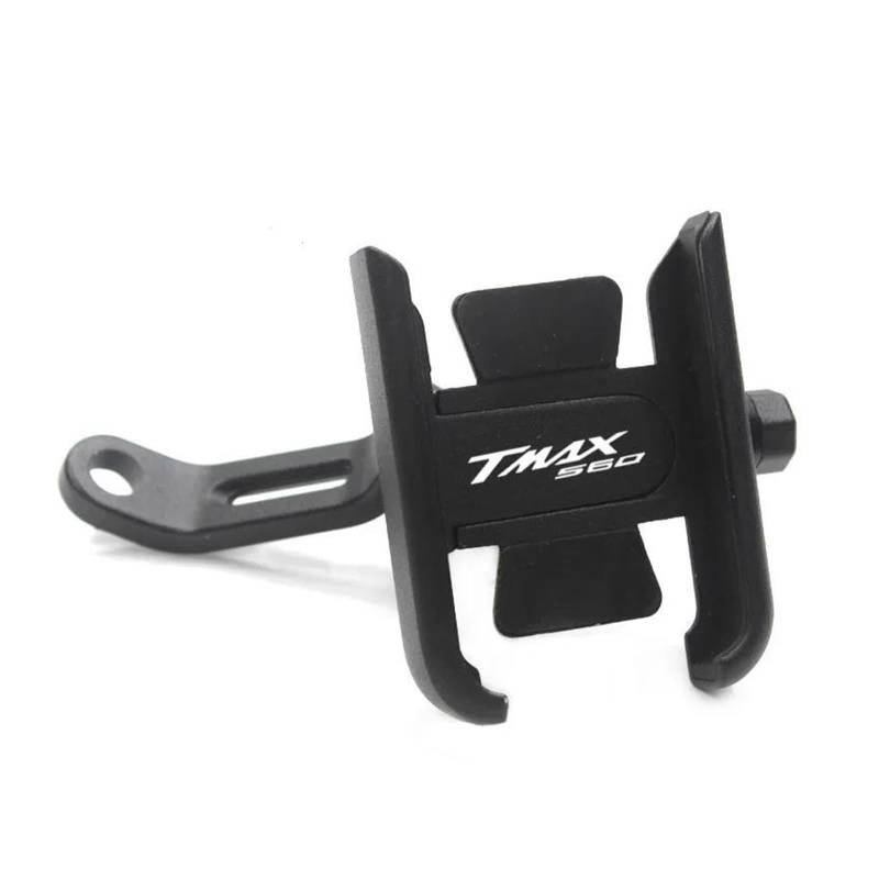 MUFENGparts Für Yamaha Tmax Tech Max TMAX 560 TMAX560 T-MAX Motorrad Rückspiegel Handyhalterung GPS Ständer Halterung(Mirror Type Black) von MUFENGparts