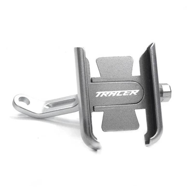 MUFENGparts Für Yamaha Tracer Tracer 700 900 Gt FZ-07 Motorrad Rückspiegel Handy Halter GPS Stand Halterung(Mirror Type Silver) von MUFENGparts