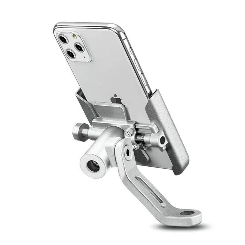 MUFENGparts Motorrad Rückspiegel Handy Halter GPS Ständer Für BMW G310GS G310R 2017-2024(Mirror Type Silver) von MUFENGparts