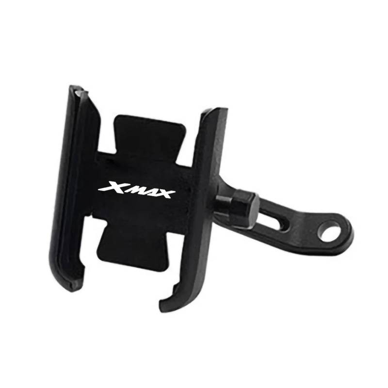 MUFENGparts Motorrad Rückspiegel Handy Halter GPS Ständer Für Yamaha XMAX300 XMAX400 Xmax X-MAX 125 250 300 400(Mirror Type Black) von MUFENGparts