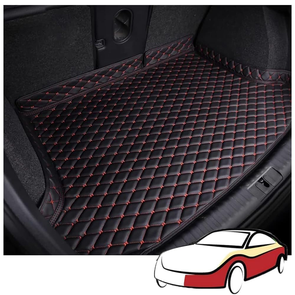 Auto Kofferraummatte,für Renault Megane 2002-2008 Kofferraumwanne Teppich Kratzfeste Kofferraum Schutzmatte Zubehör,Kofferraum Cargo Schutzmatte,B/Black-red von MUGONGWEI