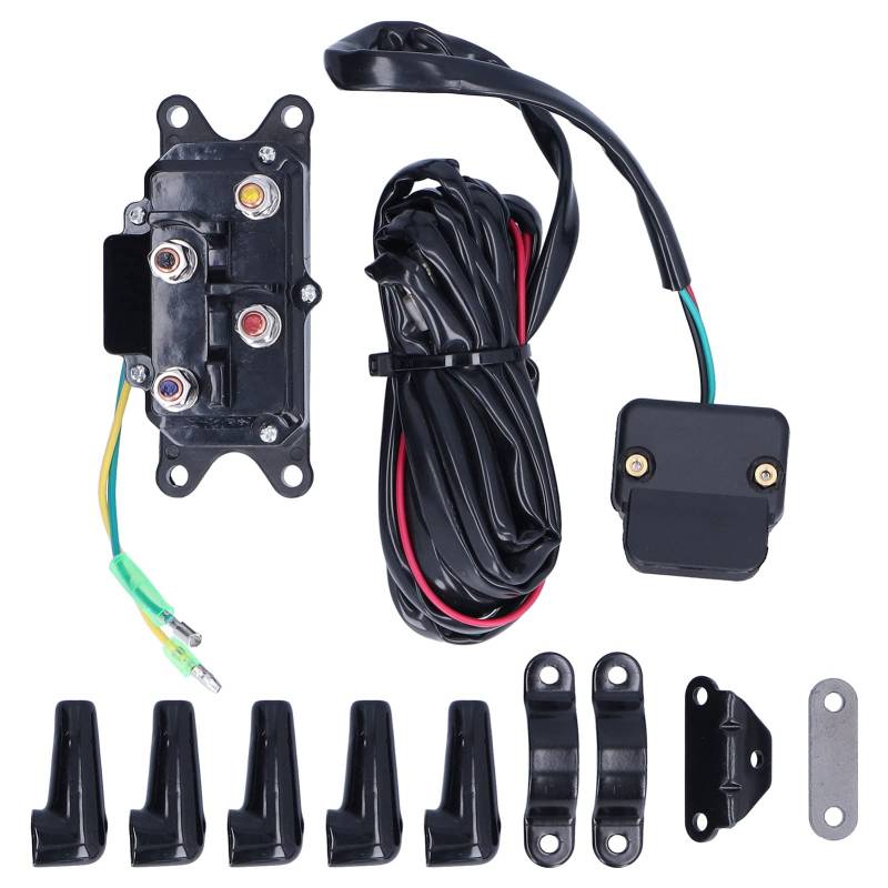 12V 250A Windenmagnetrelais, Windenverkabelungssatz, Schütz-Windenmagnetrelais, geeignet für die meisten Marken von ATV- oder UTV-Winden von MUNEFE