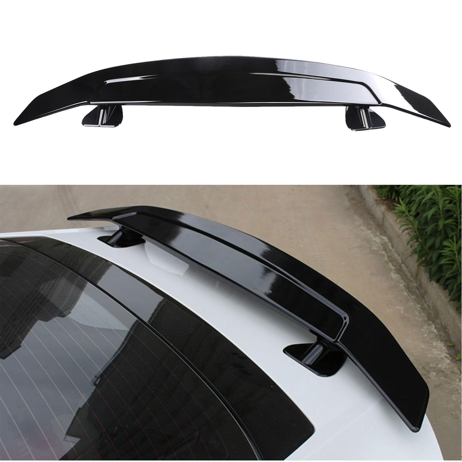 ABS Auto Heck Kofferraum Dachspoiler Spoiler für Ford Mustang Mach E 2021 2022 2023, Heckspoiler Karosserie Satz Zubehör,Black von MUPECO