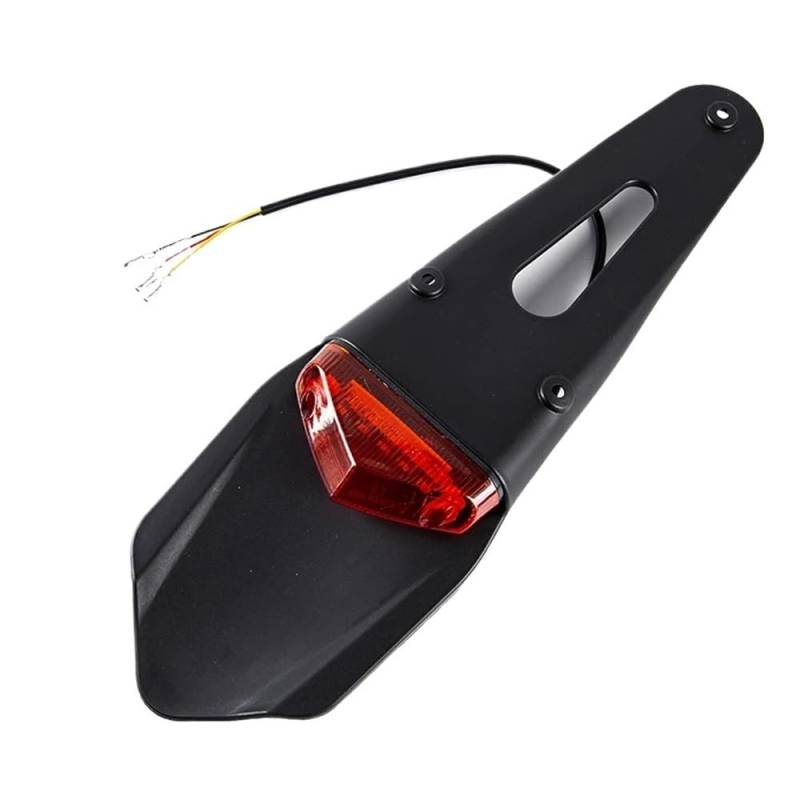MUTYNE Kotflügel Protector Motorrad Universal 12V Rücklicht Bremsleuchte Mit Hinten Mud Guard Kennzeichen Halterung Halter Für Off-Road-Bike von MUTYNE