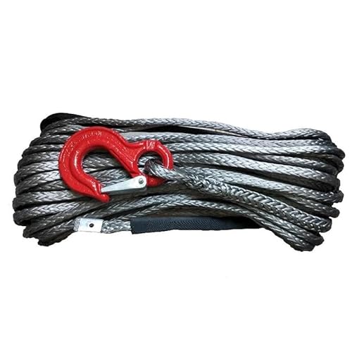 MVGVPLVLTN 12mm X 30m UHMWPE Fiber Synthetic Winch Rope with Hook for ATV/UTV/4WD/4X4/OFFROAD(Gray) von MVGVPLVLTN