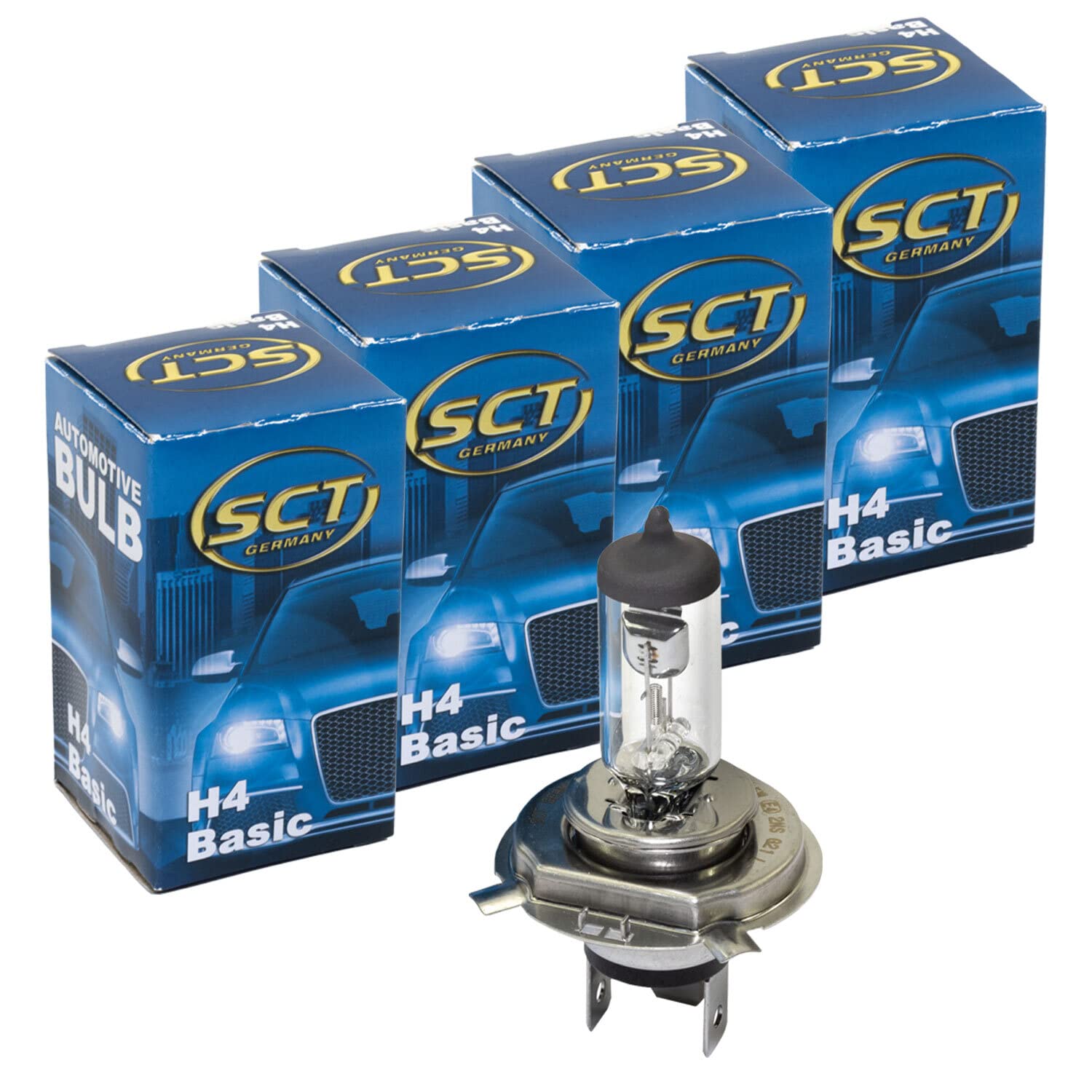 Glühbirne H4 Basic 12V 60/55W P43t Halogen SCT Lampe Birne Glühlampe 4 Stück von MVH Bockauf