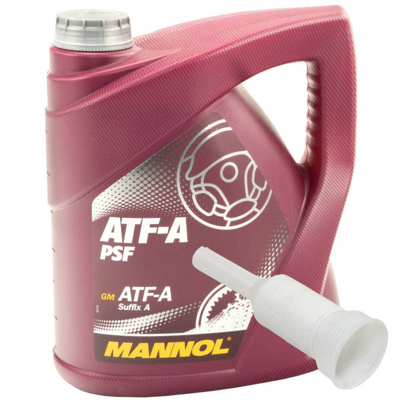 Hydraulikflüssigkeit Servoöl Getriebeöl MANNOL ATF-A PSF 4 Liter mit Ausgießer von MVH Bockauf