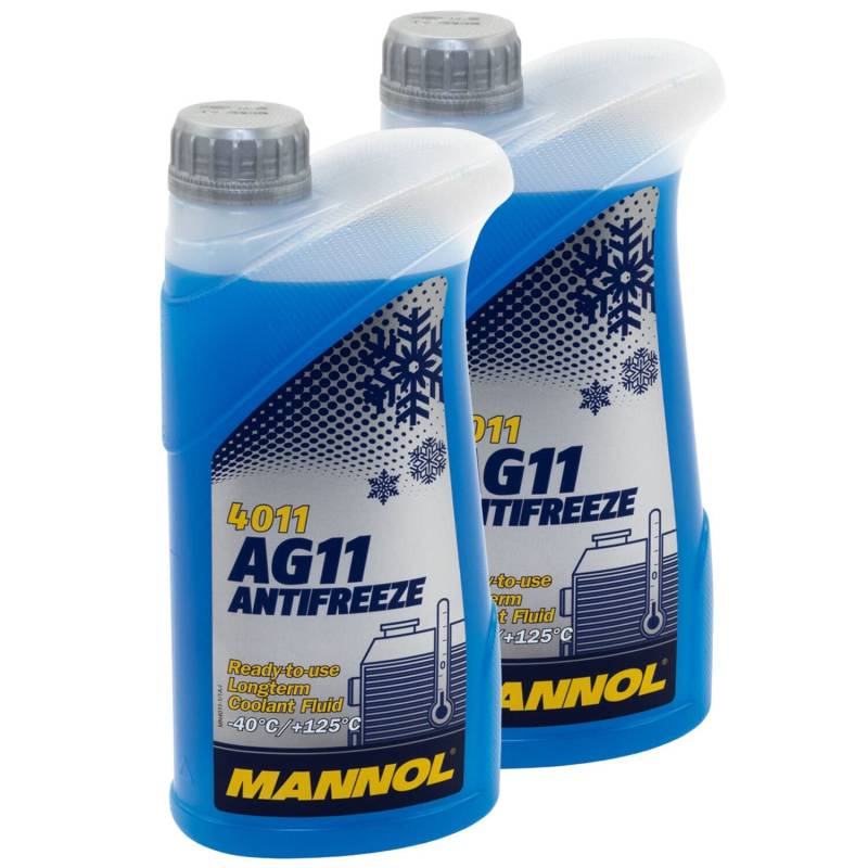 Kühlerfrostschutz MANNOL Longterm Antifreeze 2 X 1 Liter Fertiggemisch -40°C blau von MVH Bockauf