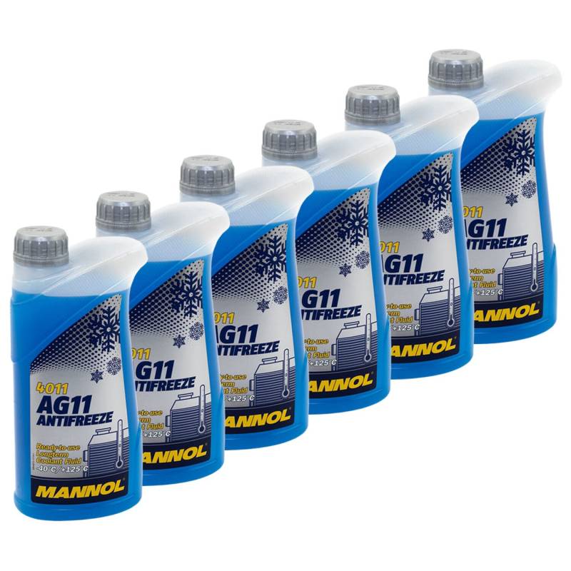 Kühlerfrostschutz MANNOL Longterm Antifreeze 6 X 1 Liter Fertiggemisch -40°C blau von MVH Bockauf