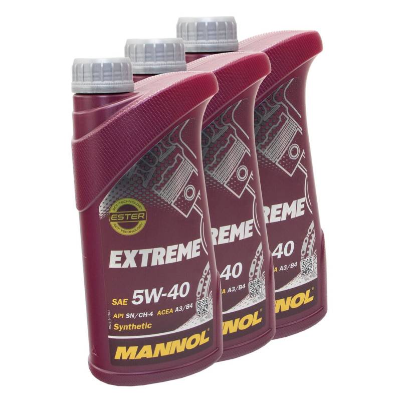 Motoröl MANNOL 5W-40 Extreme API SN/CH-4 3 X 1 Liter von MVH Bockauf