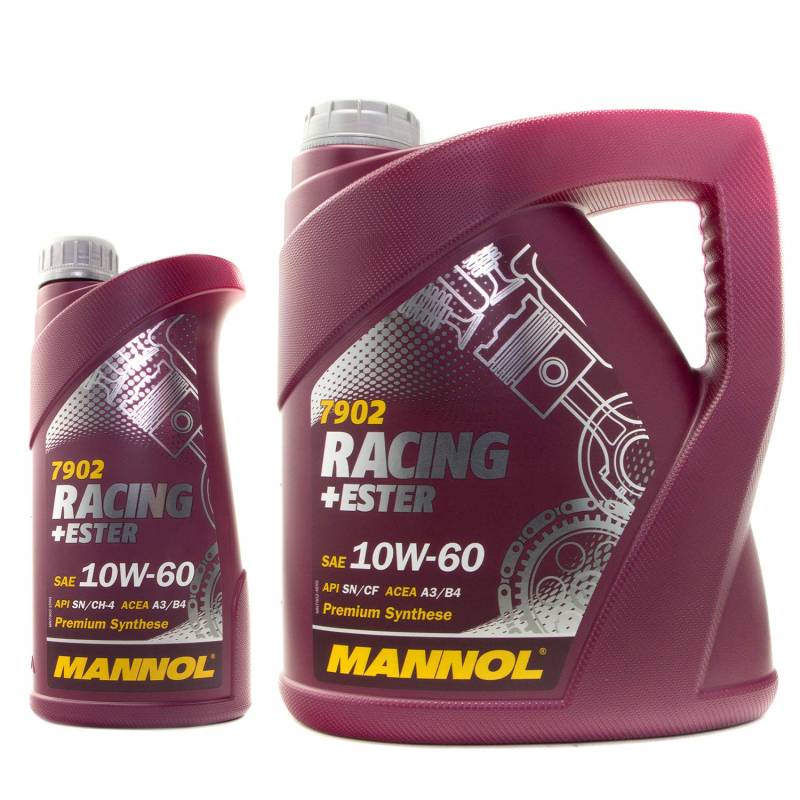 Motoröl Motor ÖL Oel Benzin Diesel MANNOL Racing+Ester 10W-60 API SN/CH-4 4 Liter + 1 Liter von MVH Bockauf