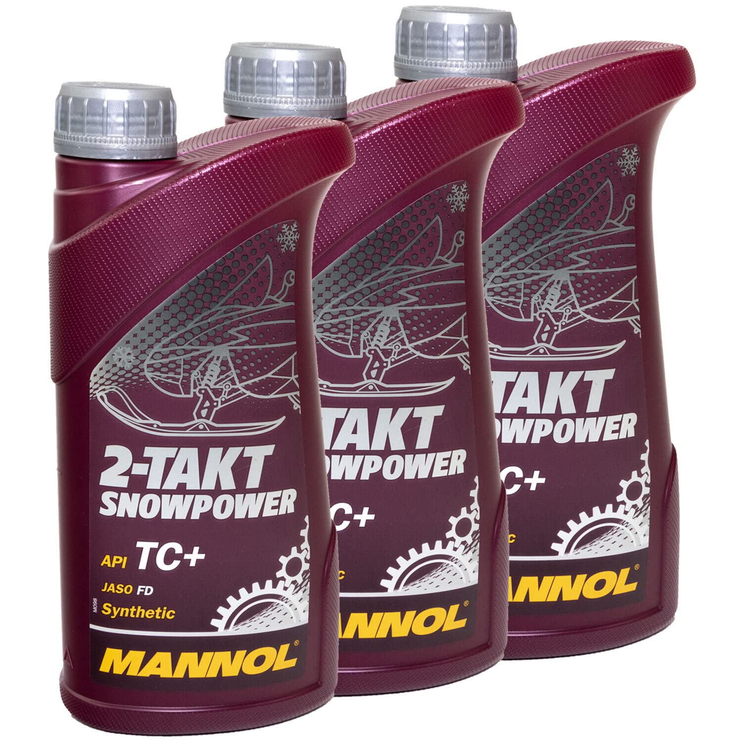 Motoröl Motor Öl MANNOL 2-Takt Snowpower API TC+ 3 X 1 Liter von MVH Bockauf