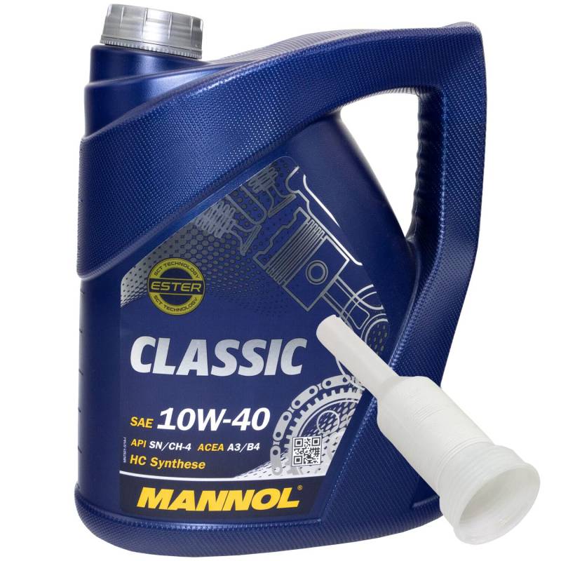 Motoröl Motor Öl MANNOL Classic 10W-40 API SN/CH-4 5 Liter mit Ausgießer von MVH Bockauf