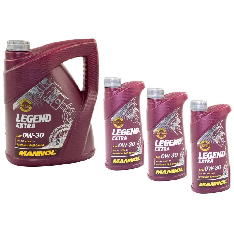 Motoröl Motor Öl MANNOL Legend Extra 0W30 API SN 5 Liter + 3 X 1 Liter von MVH Bockauf