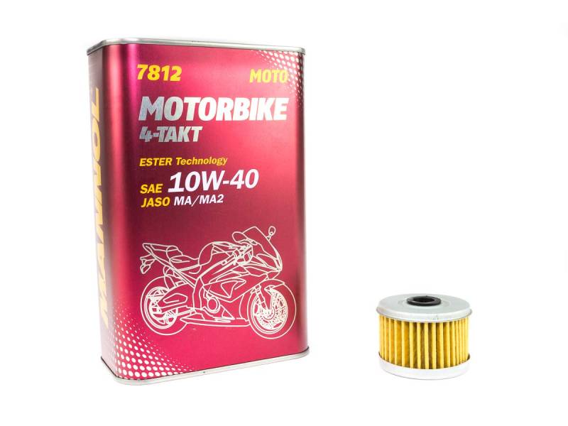 Motoröl Set 10W40 1 Liter + Ölfilter MF113 für H o n d a TRX 300 350 400 450 500 VT 125 VT125 XL 125 XL125 von MVH Bockauf