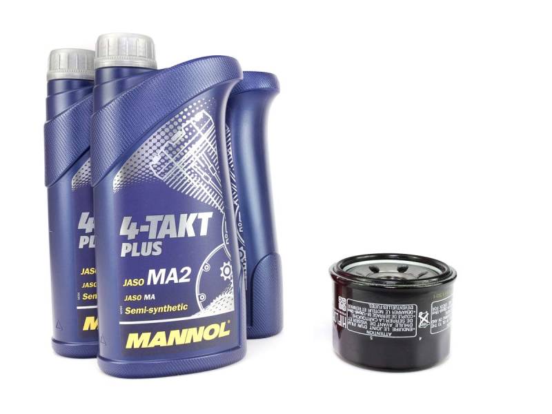 Motoröl Set 10W40 3 Liter + Ölfilter HF985 für Kymco Yamaha Xciting 500 XP 500 XP 530 Xciting500 XP500 XP530 von MVH Bockauf