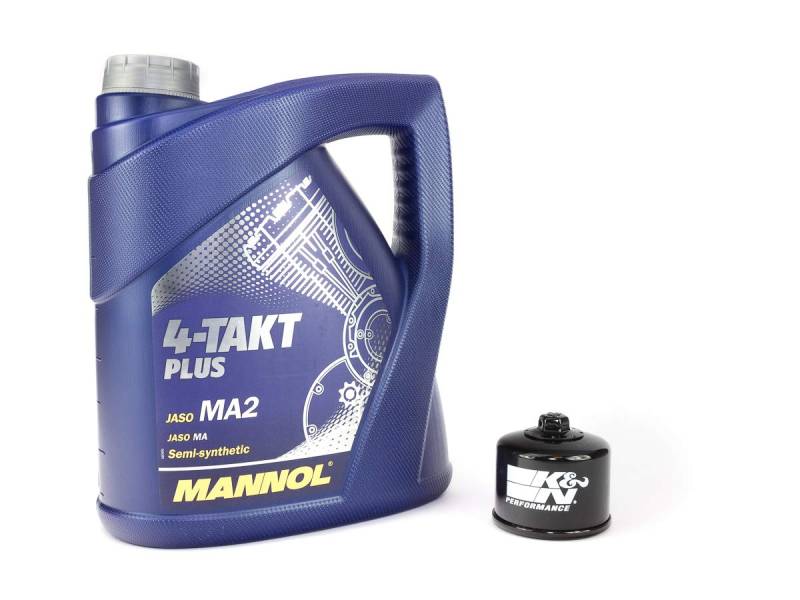 Motoröl Set 10W40 4 Liter + Ölfilter KN147 für Kymco Yamaha MXU UXV Xciting FZS XP 500 530 XVS 1300 YFM 660 YFM 700 YFM700 von MVH Bockauf