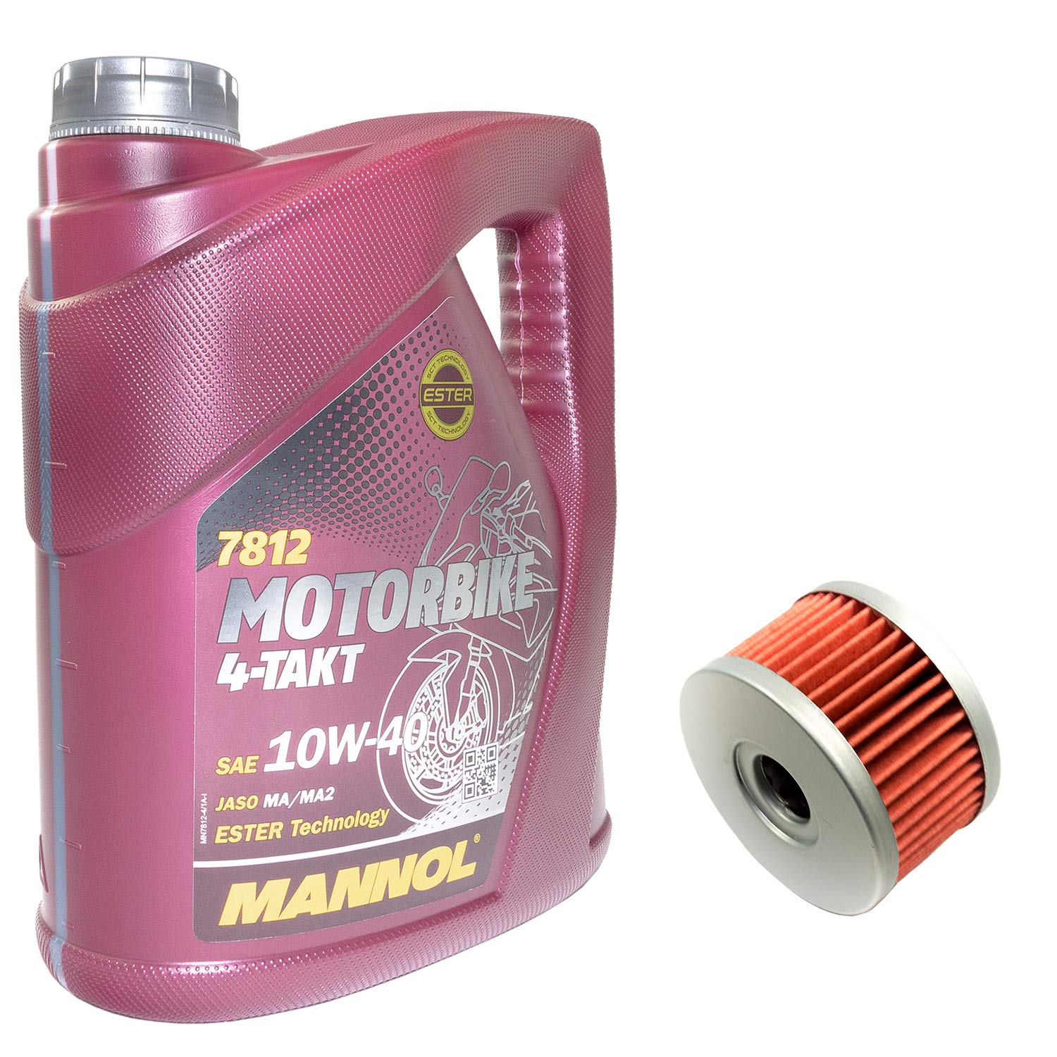 Motoröl Set 10W40 4 Liter + Ölfilter MF137 für Sachs S u z u k i Roadster 650 DR 600 DR 650 DR 750 DR 800 LS 650 XF 650 von MVH Bockauf