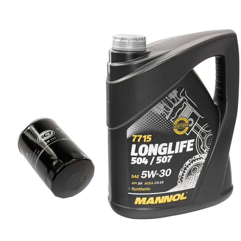 Motoröl Set Longlife 5W-30 API SN 5 Liter + Ölfilter SM111 von MVH Bockauf