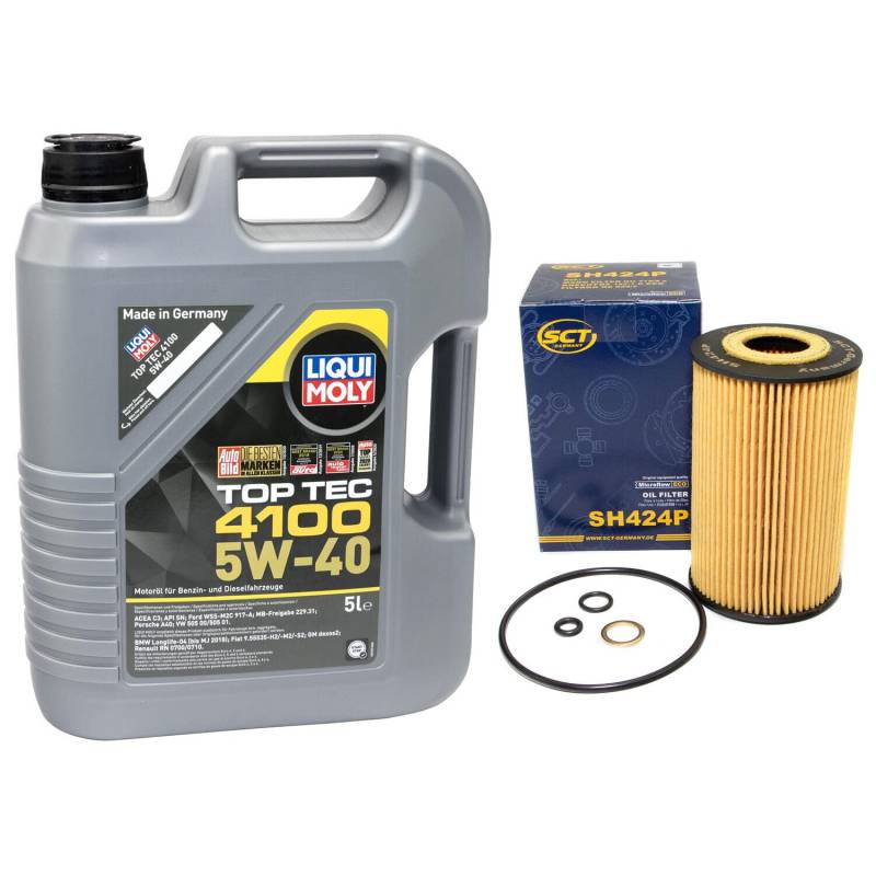 Motoröl Set Top Tec 4100 5W-40 5 Liter + Ölfilter SH424P von MVH Bockauf