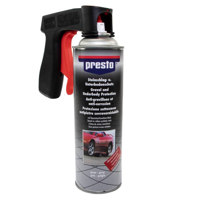 Steinschlag & Unterbodenschutz Spray Hell Grau Presto 500 ml mit Pistolengriff von MVH Bockauf