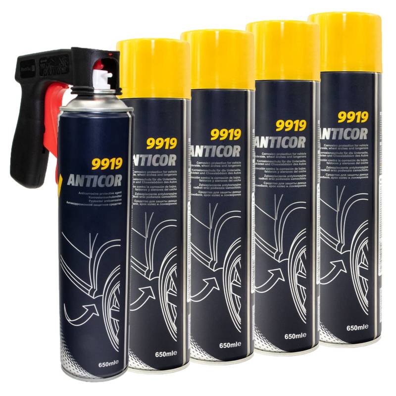 Unterbodenschutz Anticor Spray 9919 MANNOL 5 X 650 ml mit Pistolengriff von MVH Bockauf