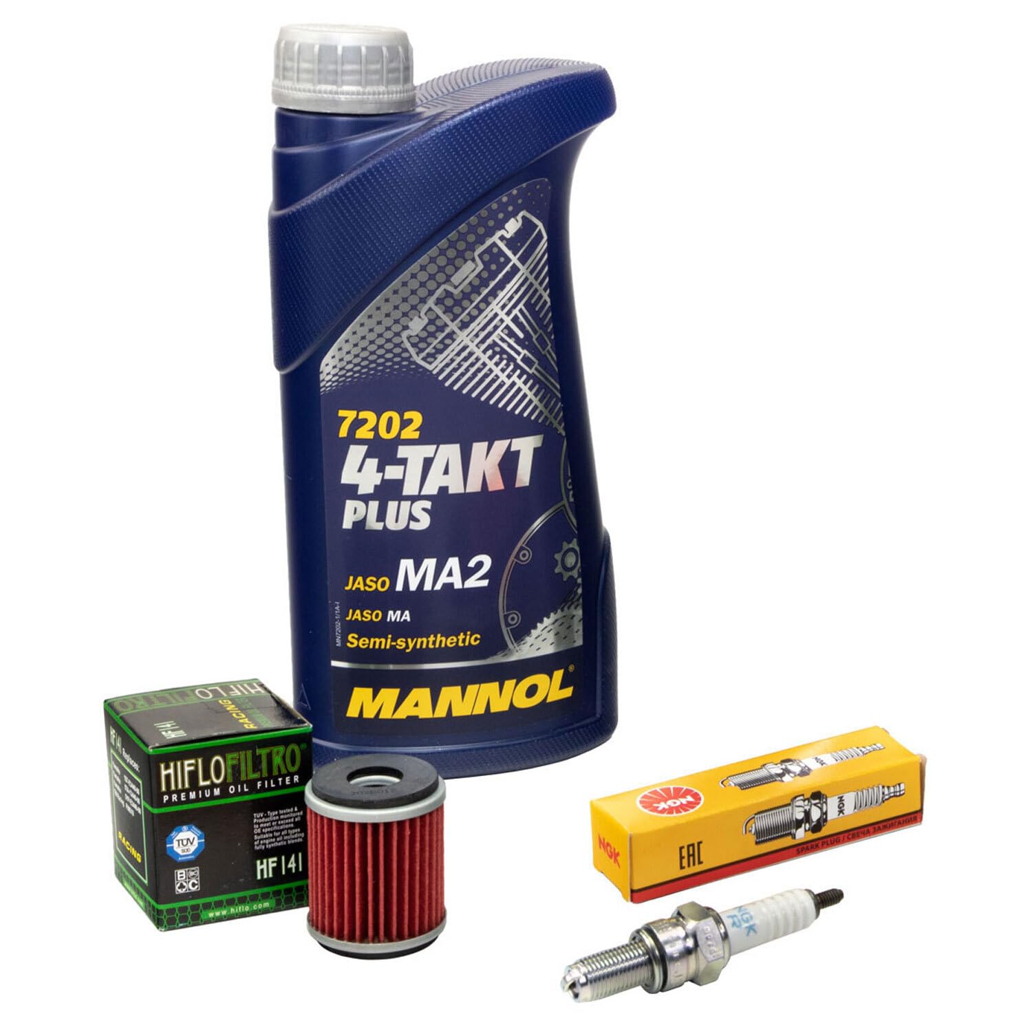 Wartungspaket Öl 1L + Ölfilter + Zündkerze für Yamaha YZF-R 125 YZF-R125 RE11 RE111 RE112 Baujahr 2014-2021 von MVH Bockauf