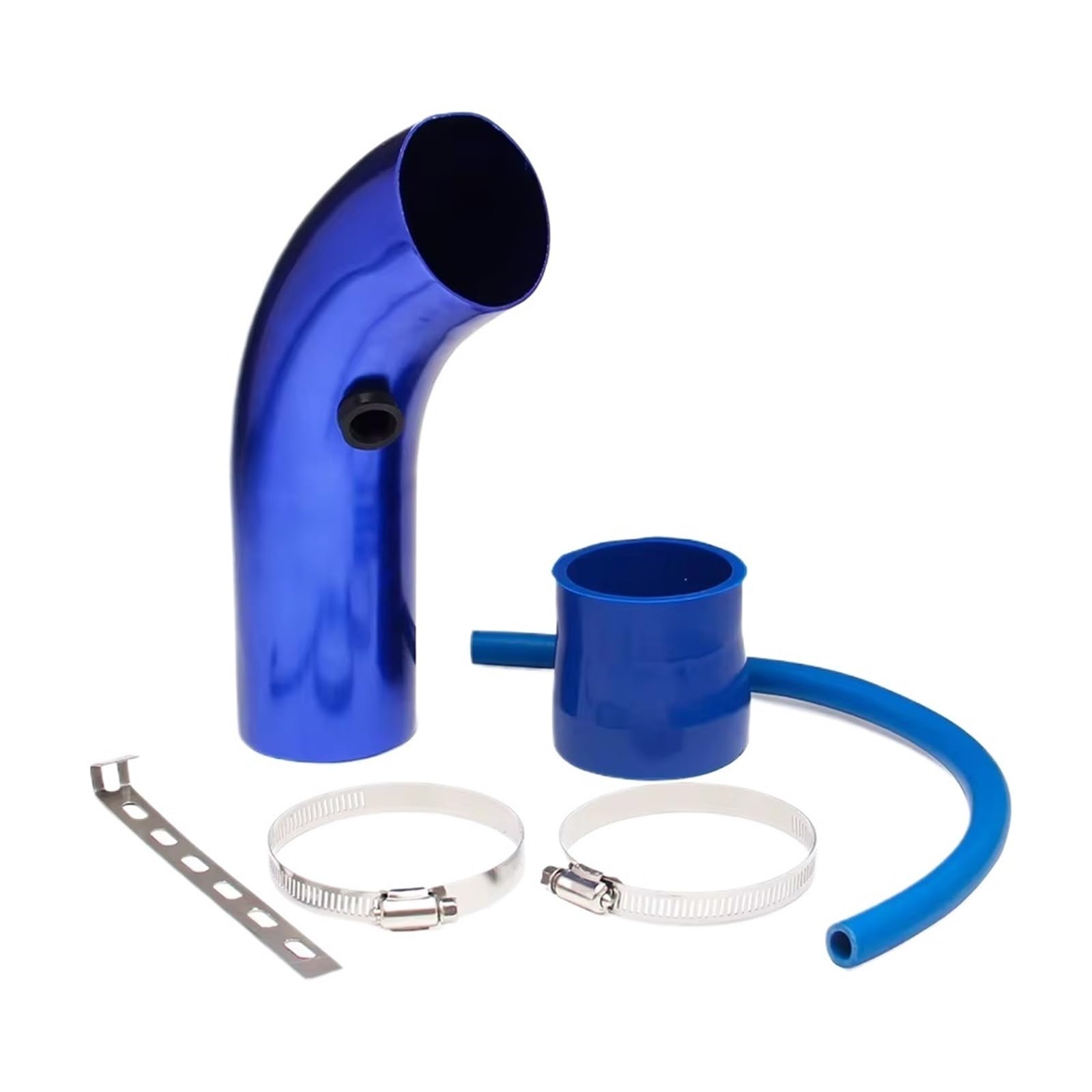 Auto Ansaugrohr Aluminium-Auto-Luftfilter-Induktionsflussschlauch-Rohrsatz Universal 3'' 76mm Auto-Kaltluftansaugsystem Turbo-Induktionsrohr Auto Lufteinlass Ansaugschlauch(Blau) von MWCMAMBG