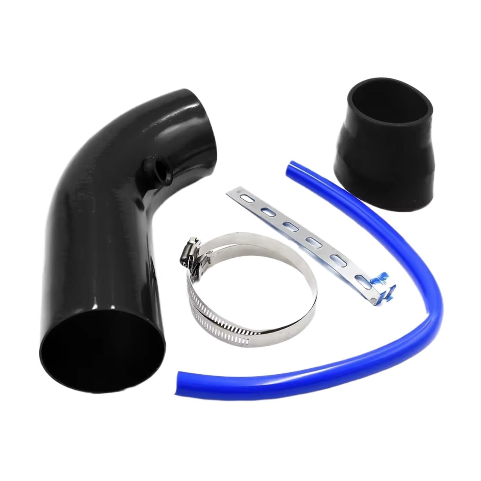 Auto Ansaugrohr Universal 3'' Zoll 76mm Aluminium Auto Luftansaugrohr Kit Rohre Cold Air Intake System Kanal Rohr Kit Luftfilter Auto Lufteinlass Ansaugschlauch(Schwarz) von MWCMAMBG