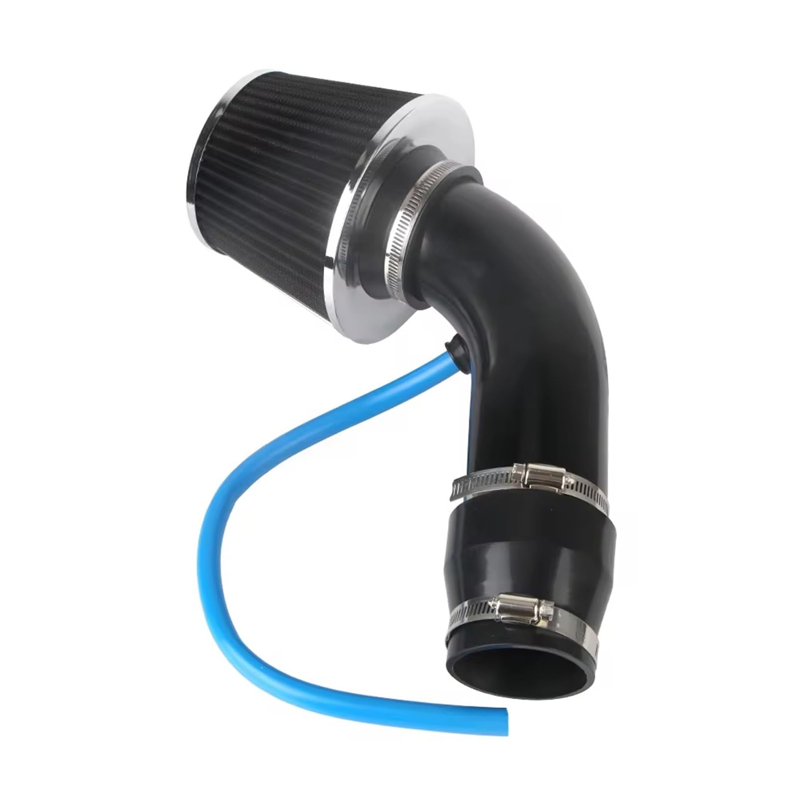 Auto Ansaugrohr Universal Aluminium Auto Cold Air Intake System 76mm/3 Zoll Mit Luftfilter Turbo Induktion Rohr Rohr Kit Auto Zubehör Auto Lufteinlass Ansaugschlauch(Schwarz) von MWCMAMBG