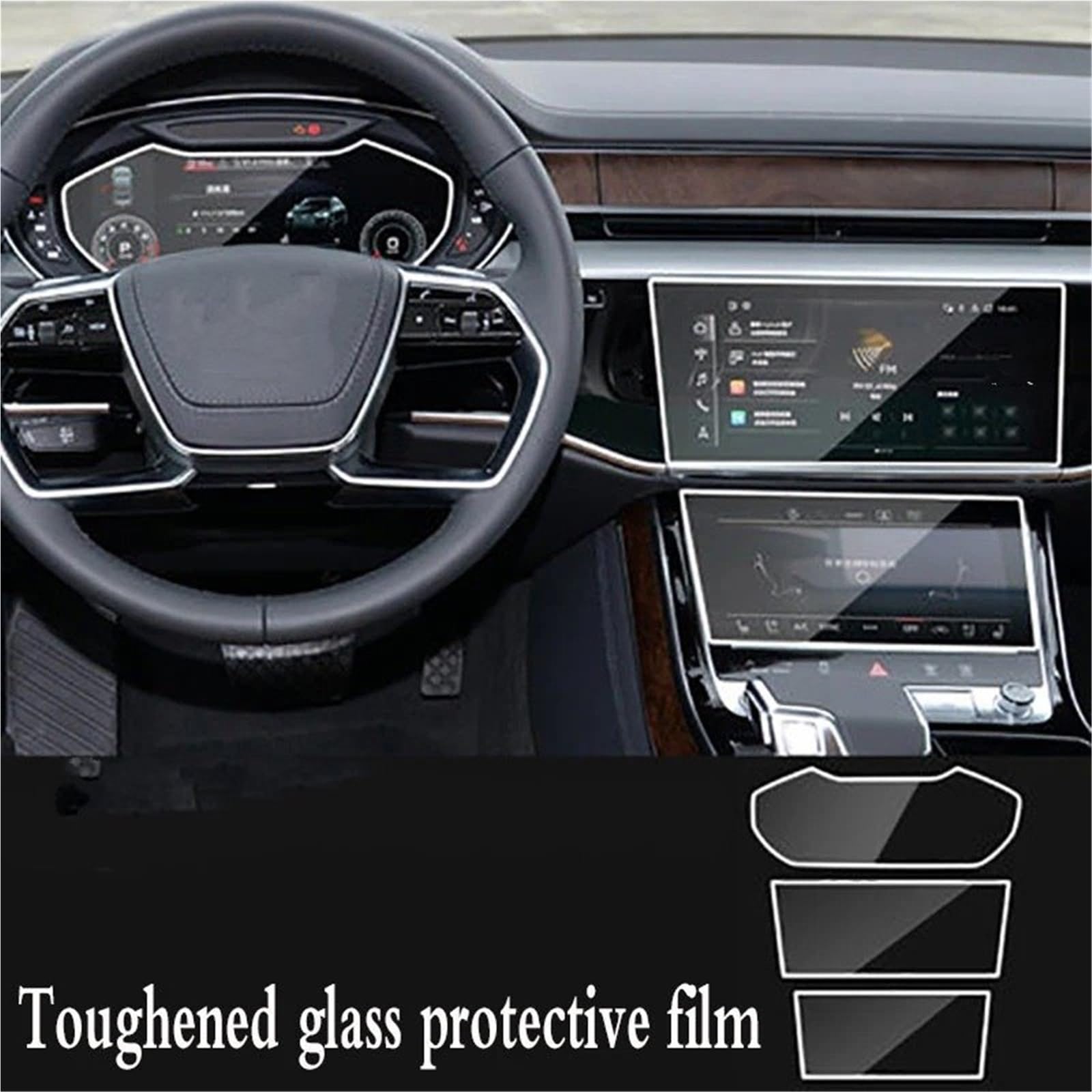 GPS-Displayschutz Für A8 Für S8 Für A8L 2018 2019 2020 Auto GPS Navigation Film LCD Bildschirm Gehärtetes Glas Schutz Film Anti-Scratch Film Zubehör GPS-Navigations-Displayschutz(B) von MWCMAMBG