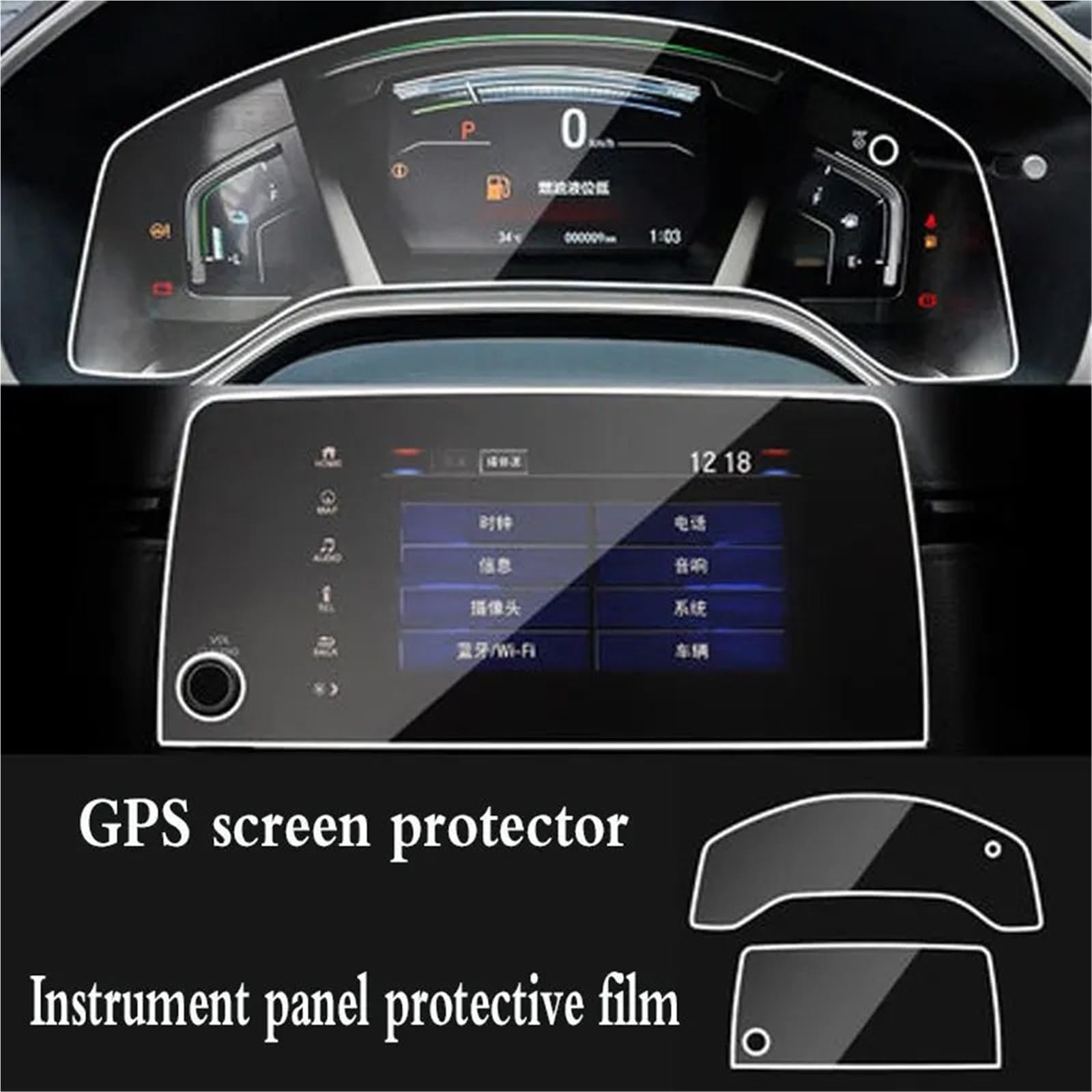 GPS-Displayschutz Für CRV 5th 2017 2018 2019 2020 Steuerung des LCD-Bildschirmaufklebers Auto-Styling GPS-Navigationsbildschirm Stahlschutzfolie GPS-Navigations-Displayschutz(GPS and Instrument) von MWCMAMBG