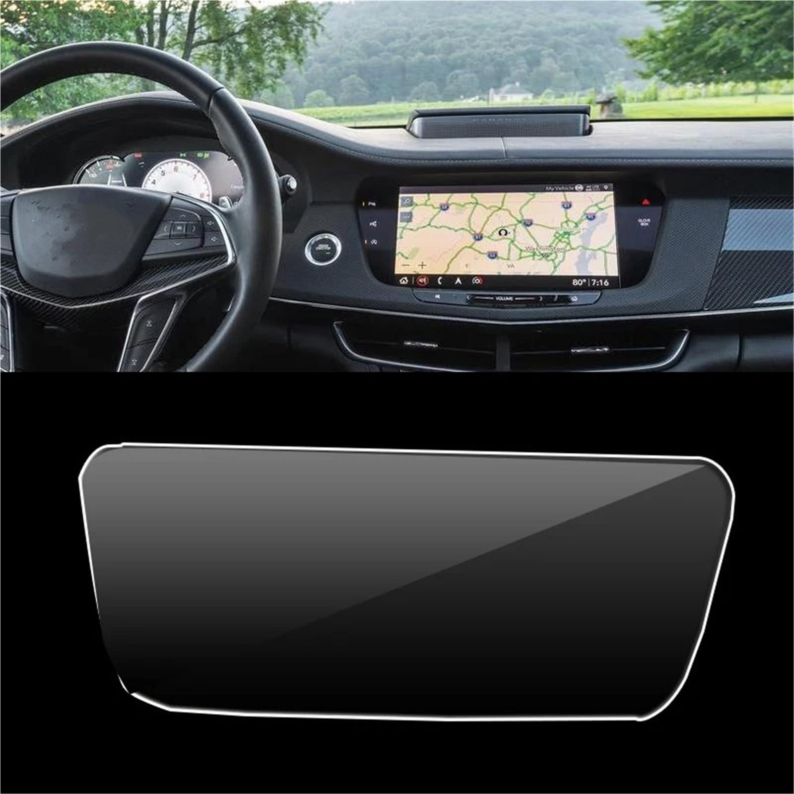 GPS-Displayschutz Für Cadillac Für CT6 2019 2020 2021 Auto Infotainment Radio GPS Konsole Navigation Gehärtetem Glas Screen Protector GPS-Navigations-Displayschutz von MWCMAMBG