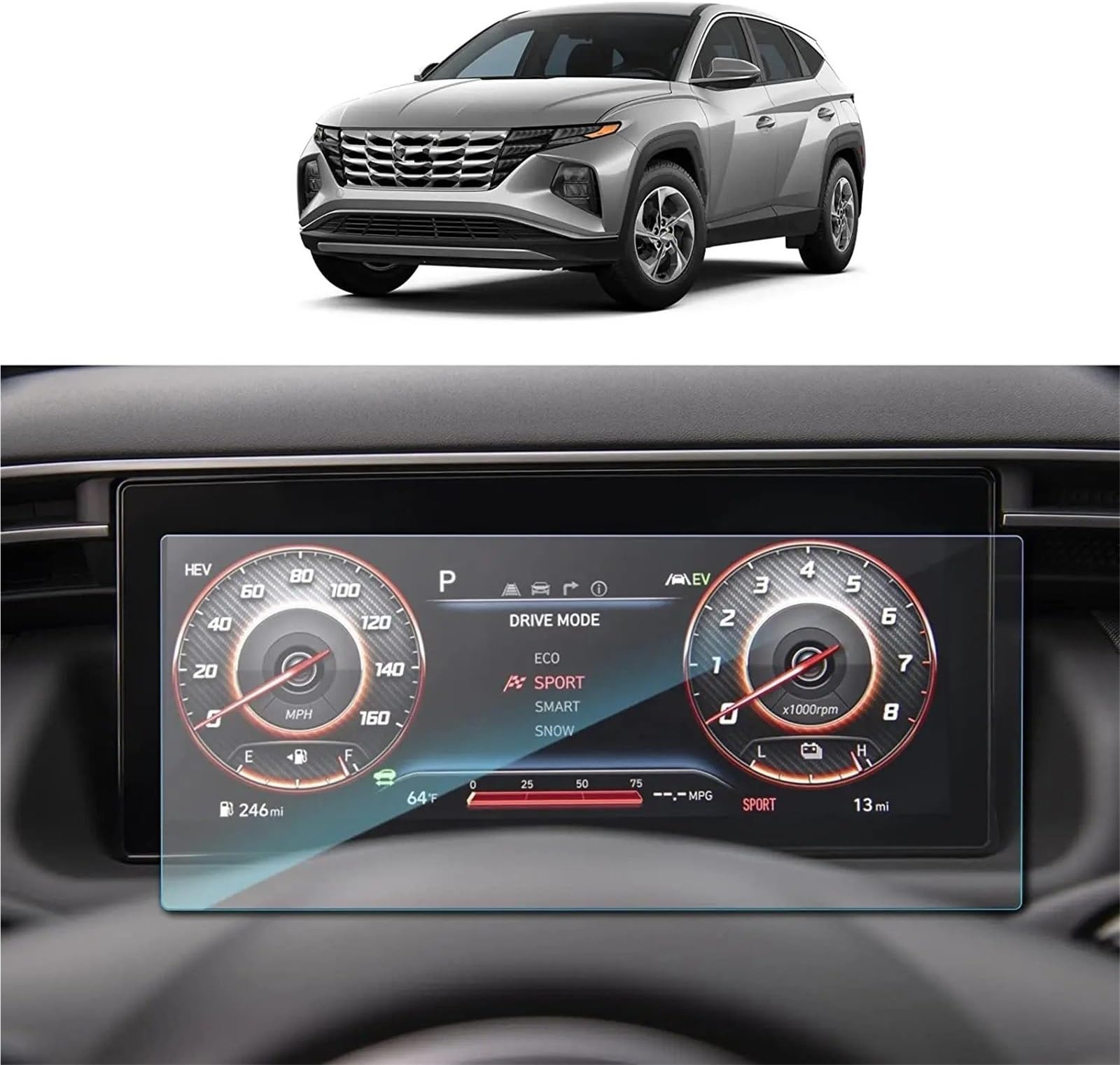 GPS-Displayschutz Für Hyundai Für Tucson Für NX4 2022 2023 10,25 Zoll Auto LCD Navigation Gehärtetem Glas Touch Screen Schutz Film GPS-Navigations-Displayschutz von MWCMAMBG