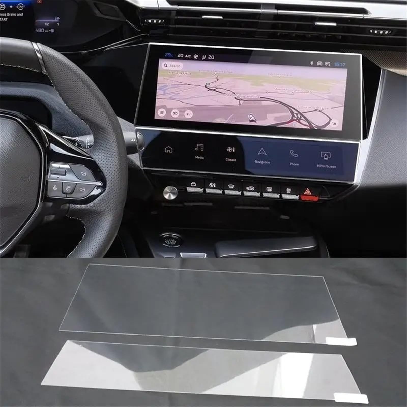 GPS-Displayschutz Für Peugeot 308 408 GT Für Hybrid 2023 10 Zoll Auto GPS Navigation Film LCD Bildschirm Anti-scratch Film Gehärtetem Glas Screen Protector GPS-Navigations-Displayschutz(Gps-air protec von MWCMAMBG