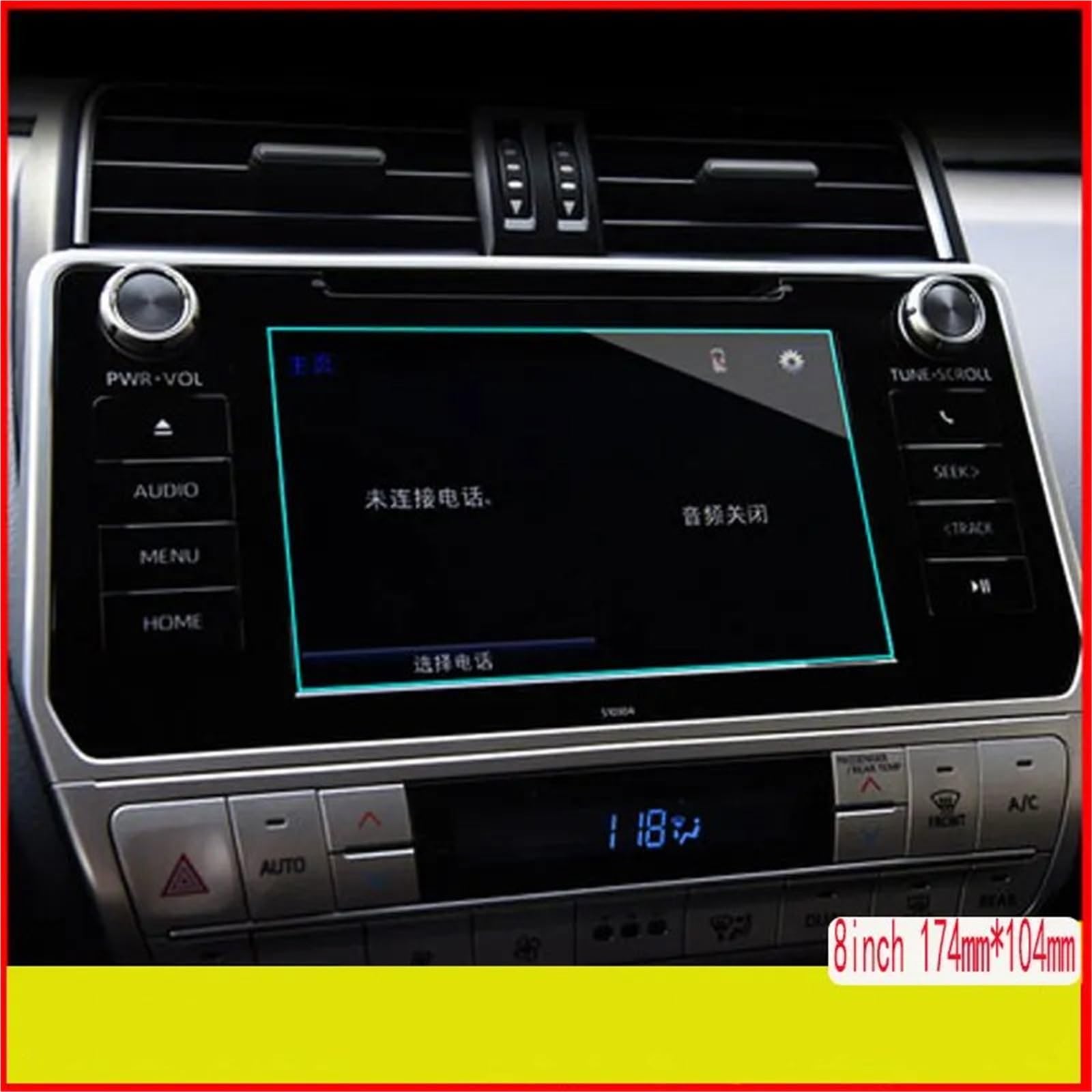 GPS-Displayschutz Für Toyota Für Land Für Cruiser Für Prado 150 2010 2011 2012 2013 2014-2020 Gehärtetes Glas Auto Navigation Screen Protector Film Aufkleber Zubehör GPS-Navigations-Displayschutz(8 in von MWCMAMBG