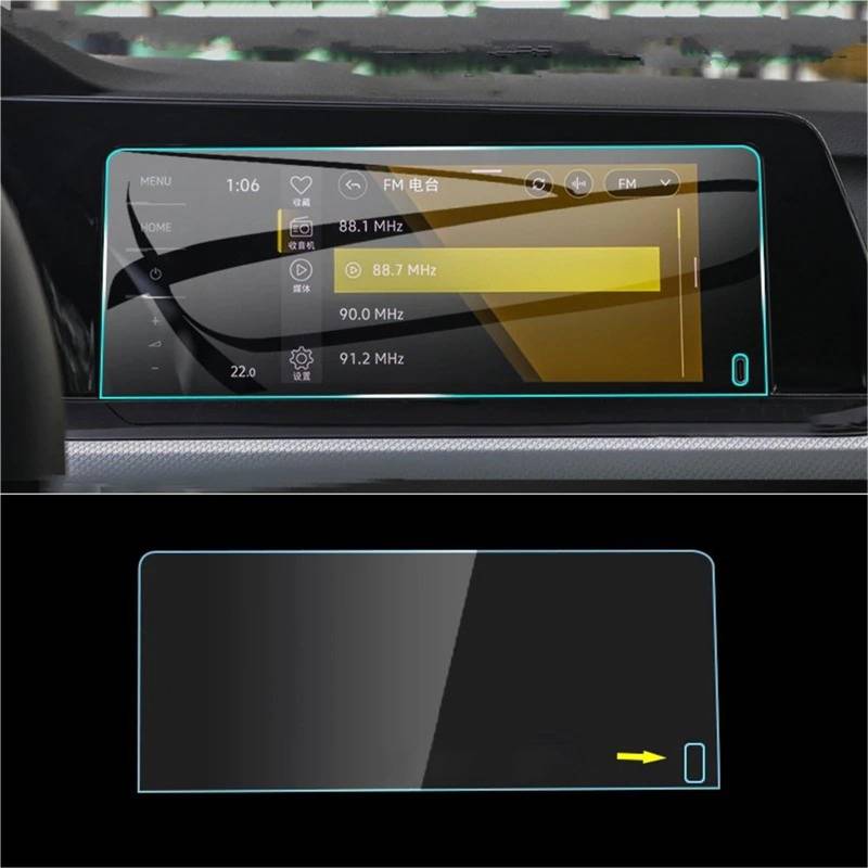 GPS-Displayschutz Für VW Für Golf 8 Für MK8 2020 2021 2022 2023 Für GTI Für R R-linie Auto Navigation GPS LCD Schutz Zubehör Gehärtetes Glas Aufkleber GPS-Navigations-Displayschutz(Navigation 8.25 inc von MWCMAMBG