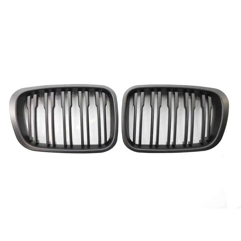 Kühlergrill Vorne Für E46 4 Türen 1998 1999 2000 2001 Doppelzeiliger Mattschwarzer Frontnierengrill Lamellengrill Front Kühlergrille(Matt-Black) von MWCMAMBG