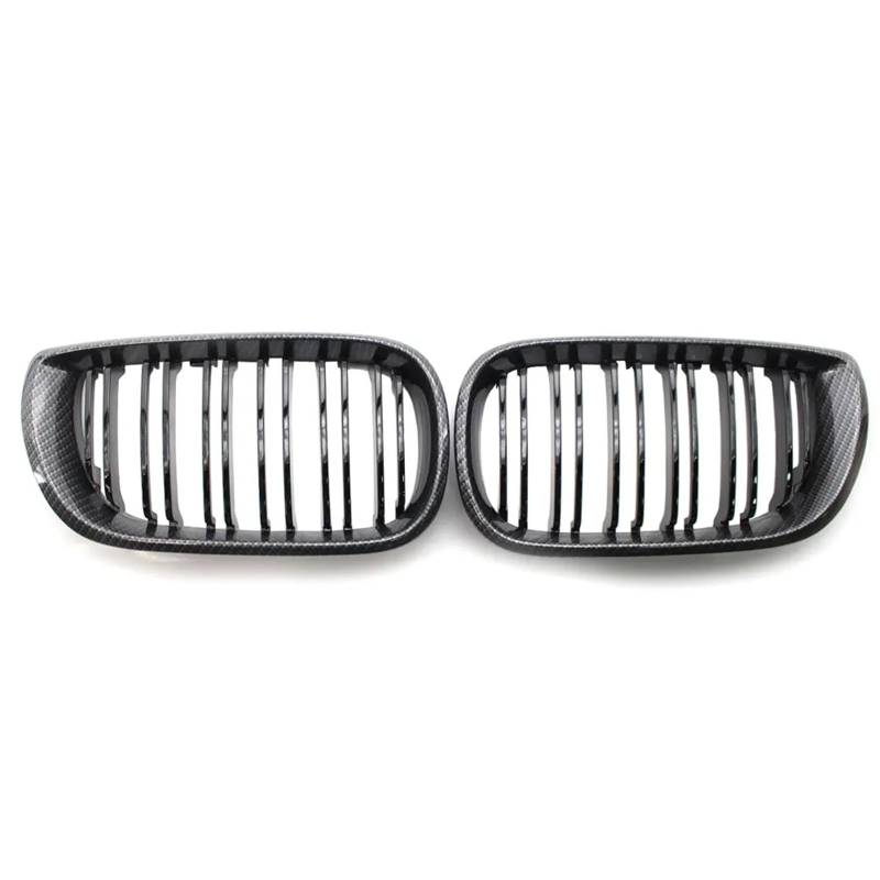 Kühlergrill Vorne Für E46 4-Türer Für Touring Für Limousine 2002 2003 2004 2005 Auto Frontstoßstange Nierenhaubengrill Renngrill Schwarz Front Kühlergrille(Carbon-Fiber) von MWCMAMBG