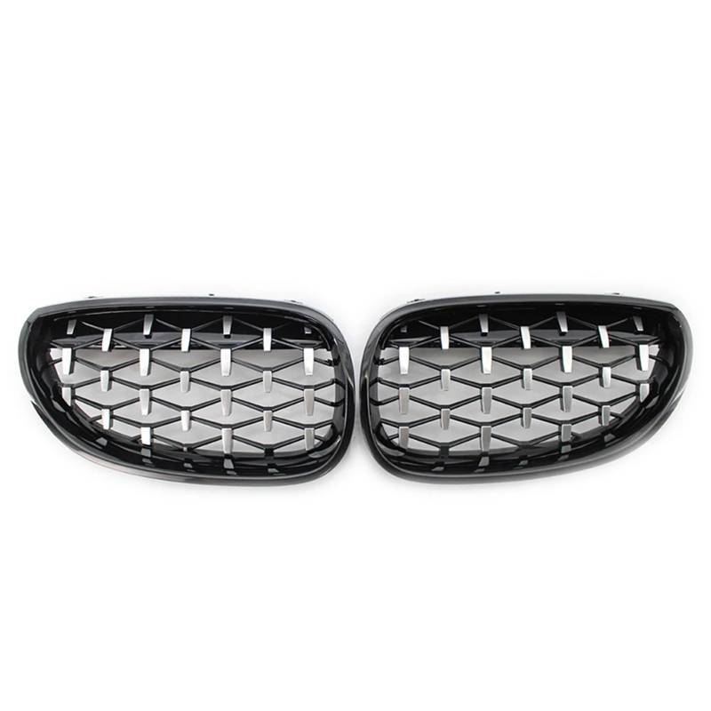 Kühlergrill Vorne Für E60 E61 Für 5 Serie 2003 2004 2005 2006 2007 2008 2009 Auto Racing Grill Vorne Niere Grill Chrom Auto Front Kühlergrille(Black Sliver) von MWCMAMBG