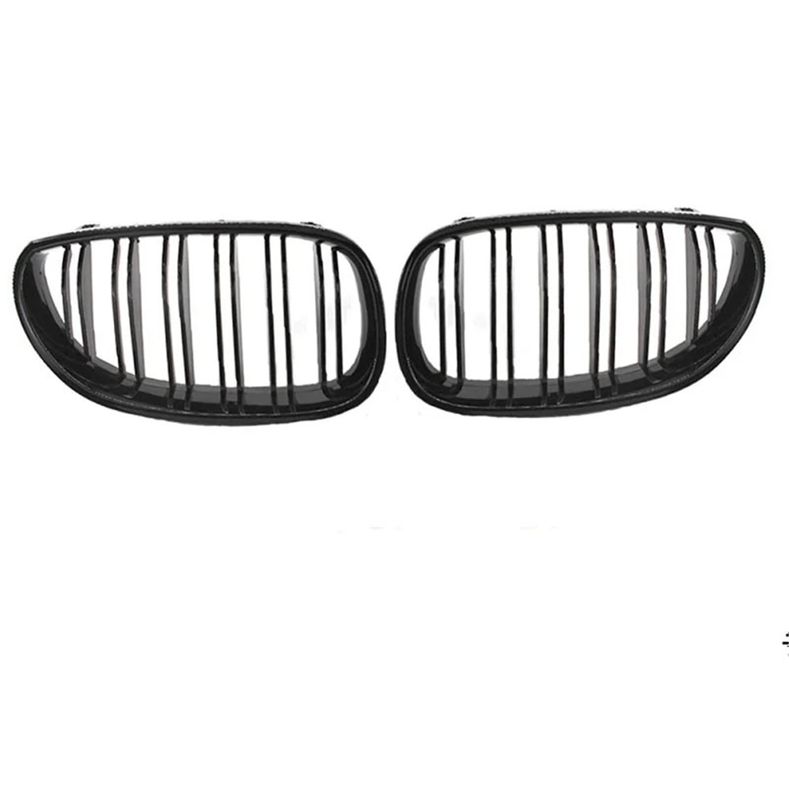 Kühlergrill Vorne Für E60 E61 Für M5 2003 2004 2005 2006 2007 2008 2009 2010 Chrom Schwarz Front Niere Grill Racing Gitter Front Kühlergrille(Dual-Gloss-Black) von MWCMAMBG